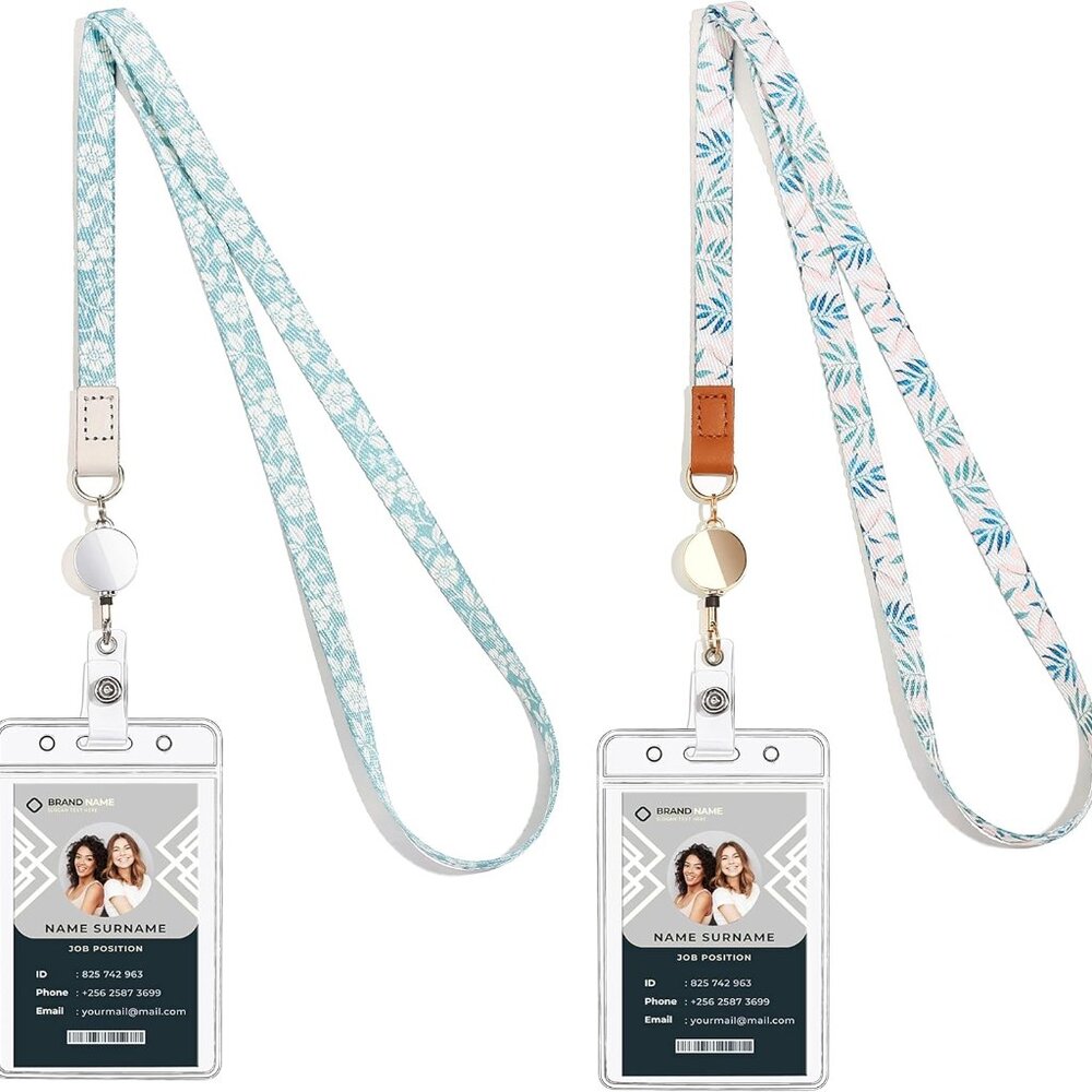 Cute Lanyard id Holder Durable Retractable Lanyards for ID Badges,Waterproof ID